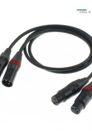 Tendance - AUDIOPHONICS WIRE Câble de Modulation XLR Stéréo Cuivre OFC Plaqué Or 30cm (La paire)