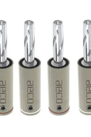 AECO ABP-1111S Fiches Banane Cuivre Plaqué Argent Ø6mm (Set x4) | Commandez maintenant