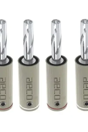 AECO ABP-1111R Fiches Banane Cuivre Plaqué Rhodium Ø6mm (Set x4) - Commandez dès maintenant