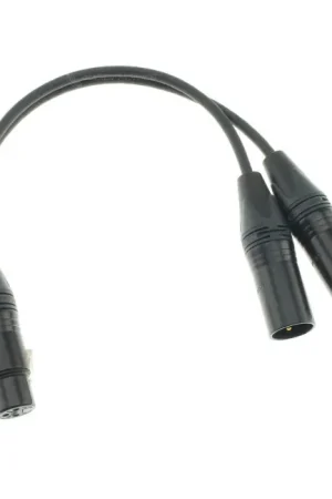 Profitez-en | AUDIOPHONICS NEUTRIK Câble de Modulation Doubleur de Signal 1x XLR Femelle 3 Pins vers 2x XLR Mâle 3 Pins 30cm