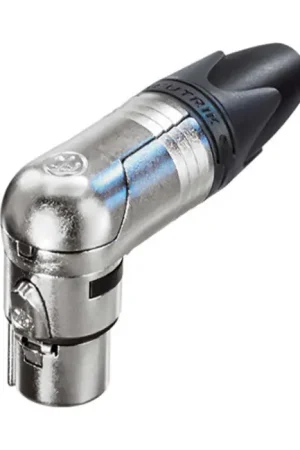 Nouveauté - NEUTRIK NC3FRX Connecteur XLR Femelle 3 Pôles Coudé 90° Plaqué Argent Ø8mm (Unité)
