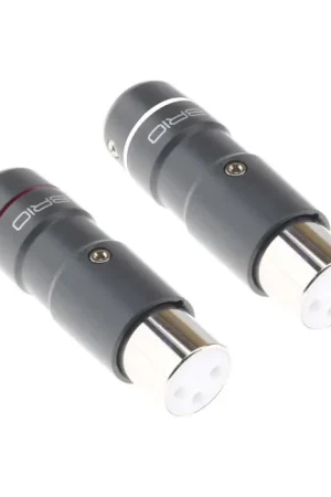 Promotion - ETI BRIO Connecteur XLR Femelle 3 Pôles Cuivre Tellurium Plaqué Rhodium Ø12mm (La paire)