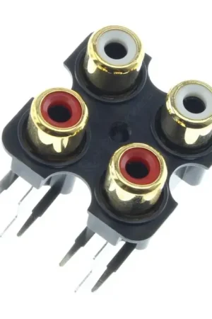Double Embase RCA pour PCB Plaqué Or | Direct usine