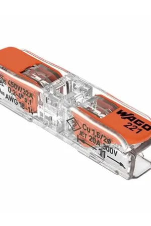 WAGO 221-2411 Domino Isolé à Levier 2 Conducteurs 4mm² - Disponible dès maintenant