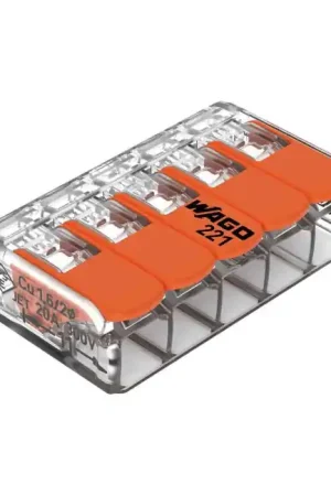 WAGO 221-415 Domino isolé à levier 5 conducteurs 4mm² - Profitez-en
