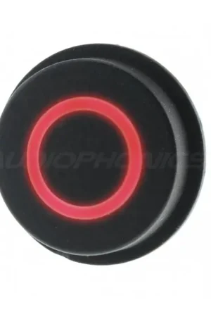 Remise - Bouton Poussoir avec Cercle Lumineux Rouge 12V 0.5A Ø15mm Noir