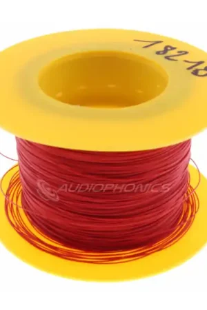Liquidation - Fil de Câblage Monobrin Cuivre OFC Plaqué Argent Gaine PTFE 0.05mm² Ø0.5mm Rouge