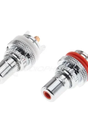 Embases RCA Cuivre Pur Plaqué Rhodium (La paire) - Prix cassé