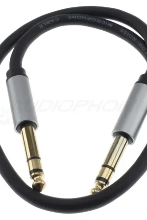 Offre exceptionnelle - Câble Jack 6.35mm Mâle vers Jack 6.35mm Mâle Stéréo Blindé Plaqué Or 0.5m