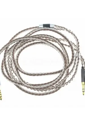 Prix promo - Câble Symétrique pour Casque Jack 4.4mm vers 2x Jack 3.5mm Cuivre OCC Plaqué Argent 2m