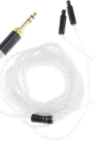ATAUDIO Câble pour casque Jack 6.35mm TRS Mâle vers 2xHD800 Mâles Argent 1.2m | Quantité limitée