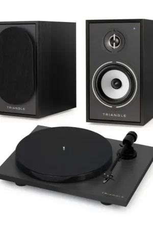 Offre limitée - Pack Triangle Platine Vinyle LUNAR 1 + Enceintes Actives BOREA BR02 Connect Noir