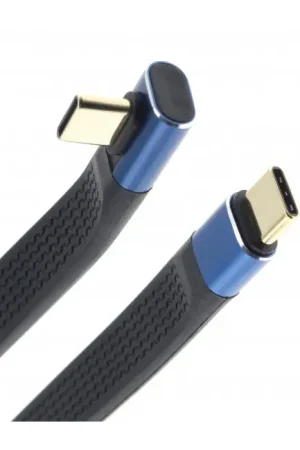 Câble Plat USB-C Mâle vers USB-C Mâle Coudé | Retour gratuit