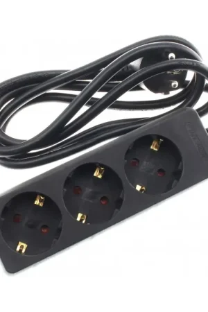 Dépêchez-vous - Distributeur Secteur 3 Prises Schuko Noir