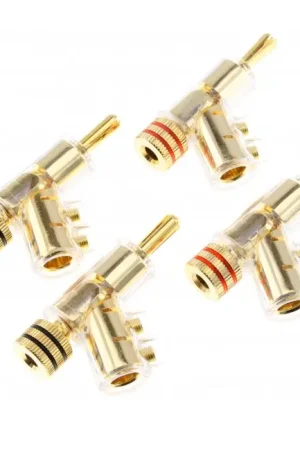 Achetez en ligne | Fiches Banane Verrouillables Plaquées Or Ø6mm (Set x4)