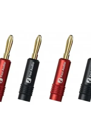 FOSI AUDIO Fiches Banane Cuivre Plaqué Or 24k Ø4mm (Set x4) | Prix promo