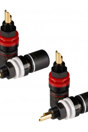 ETI LINK BINDING POST Borniers Haut-Parleurs Cuivre Tellurium Plaqué Or (Set x4) | Vente flash