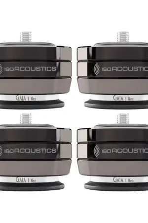 Prix imbattable | ISOACOUSTICS GAIA I NEO Absorbeurs de Vibrations Chrome Foncé (set x4)