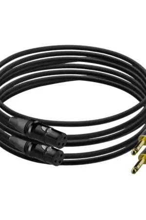 AMPAPA Câble de Modulation Symétrique Jack 6.35mm TRS Mâle vers XLR Femelle Blindé Cuivre OFC 1m (La paire) | Achat sécurisé