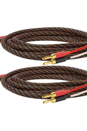 DYNAVOX PERFECT SOUND FLEX Câble d'Enceintes Bananes 3m (La Paire) - Expédition rapide