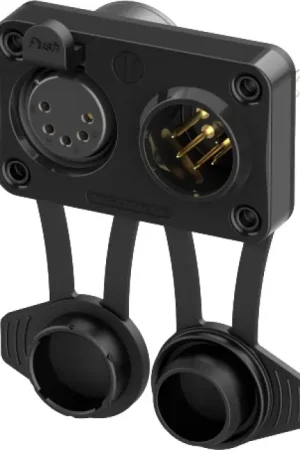 Commandez dès maintenant - NEUTRIK NC5FM-TOP Connecteur XLR 5 Pôles Femelle + Mâle pour Châssis
