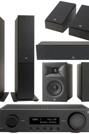Soldes - JBL MA710 Noir + JBL Pack Stage V2 260F Espresso 5.0.2 Atmos