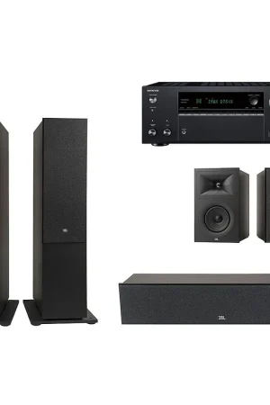 Onkyo TX-NR7100B Noir + JBL Pack Stage V2 280F Espresso 5.0 - Très demandé
