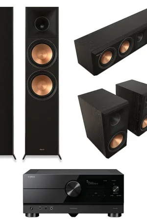 Yamaha RX-A4A Noir + Klipsch Pack HCM RP-8000F II Ebène | Offre exclusive