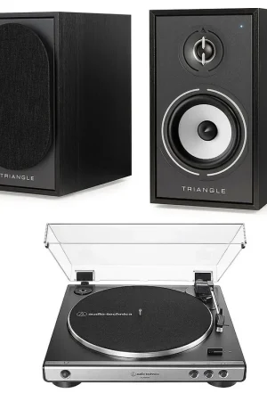 Triangle Borea BR02 CONNECT Noir + Audio-Technica AT-LP60XUSB Gris | Qualité premium
