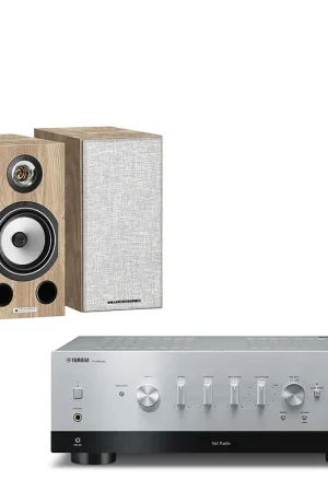 Prix imbattable | Yamaha R-N800A Argent + Triangle Comète Ez Chêne clair