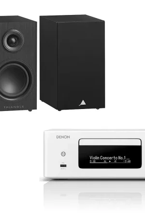 Best-seller - Denon RCD-N12DAB Blanc + Triangle Elara LN01 Noir Mat