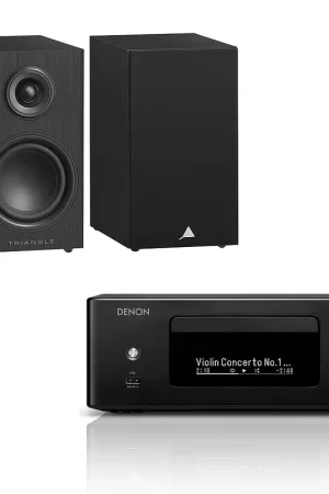 Offre bientôt terminée - Denon RCD-N12DAB Noir + Triangle Elara LN01 Noir Mat