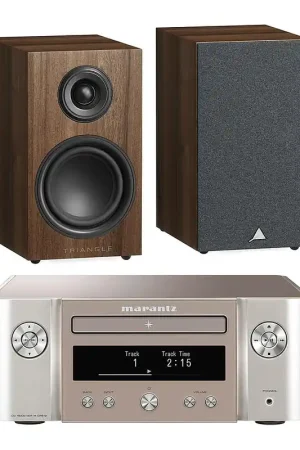 Livraison rapide - Marantz Melody X M-CR612 Argent/Or + Triangle Elara LN01 Châtaignier