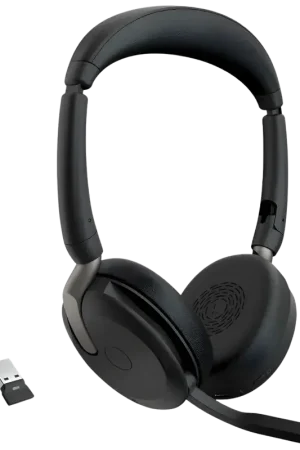 Jabra Evolve2 65 Flex UC Stereo - Casque filaire et sans fil pour PC destiné au bureau, avec réduction du bruit | Paiement sécurisé