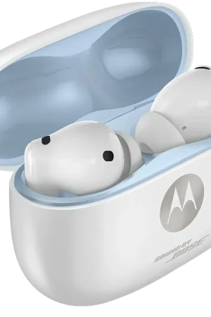 Bon prix | Motorola Moto Buds 2 Plus - Écouteurs sans fil Bluetooth avec réduction active du bruit (ANC) 46 dB, autonomie de 38 h, Blanc Brillant