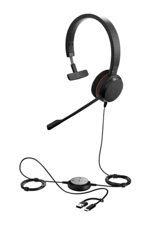 Offre exclusive | Casque Jabra Evolve 20 Mono USB-C/A Serre-tête Monoaural 28mm