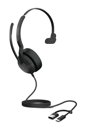 Casque Jabra Evolve2 50 USB-C/A Mono Réduction de Bruit Arceau Monoaural | Prix imbattable