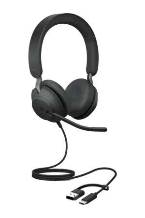 Offre bientôt terminée - Casque Jabra Evolve2 40 SE UC Stereo USB-C/A Arceau