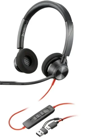 Envoi rapide - POLY Blackwire 3320 USB-C avec adaptateur USB-A - Casque PC