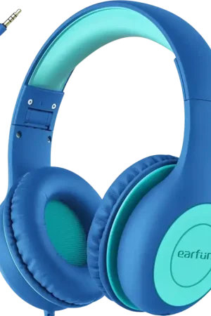 Recommandé | Earfun K1 Vert Bleu Limiteur 85/94 dB SharePort - Écouteurs pour enfants
