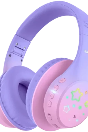 Réduction | EarFun K4 RGB Bluetooth Violet – Écouteurs pour enfants avec 90 heures d'autonomie et limitation du volume