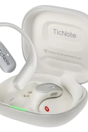 TicNote Pods 4G Blanc - Écouteurs ouverts avec transcription par IA et eSIM | Offre flash