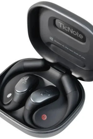 TicNote Pods 4G Noir - Écouteurs ouverts avec transcription par IA et eSIM | Nouveauté