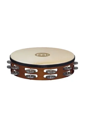 Disponible | Meinl TAH2A-AB - Tambourin Bois Artisan Edition avec peau, 2 rangées de cymbalettes aluminium