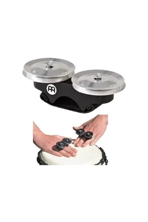 Qualité premium | Meinl FJS1S-BK - Cymbalettes acier avec attache sur doigts - à utiliser en jouant