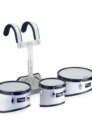Qualité supérieure | Stagg&nbsp;MATS-10 - Trio de toms de parade avec baudrier léger en aluminium