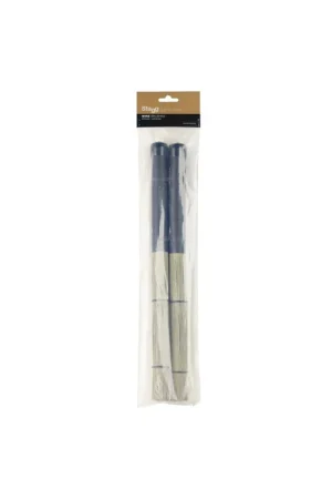 Bien noté | Stagg SBRU35-RS - Balais multibrins en paille, avec revêtement du manche en caoutchouc noir