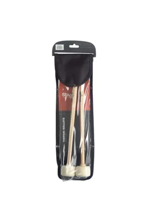 Stagg SMTIM F50 - Mailloches de timbales, avec manche en érable et tête en feutre de 50 mm de diamètre | Réduction spéciale