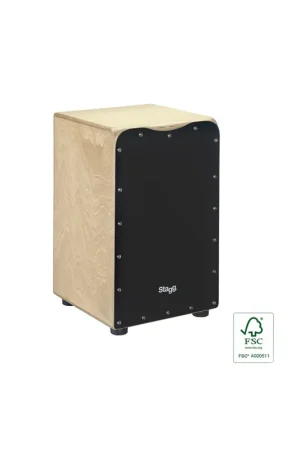 Stagg CAJ-50M-BK - Cajón de taille standard en bouleau avec plaque noire - Expédition rapide