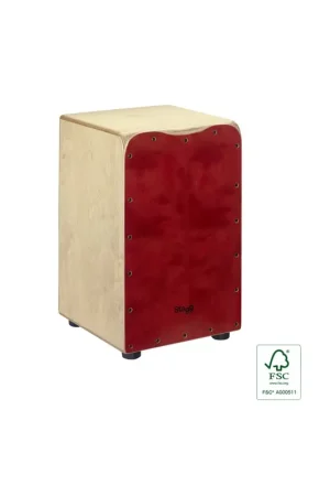 Stagg CAJ-50M-RD - Cajón de taille standard en bouleau avec plaque rouge - Prix doux